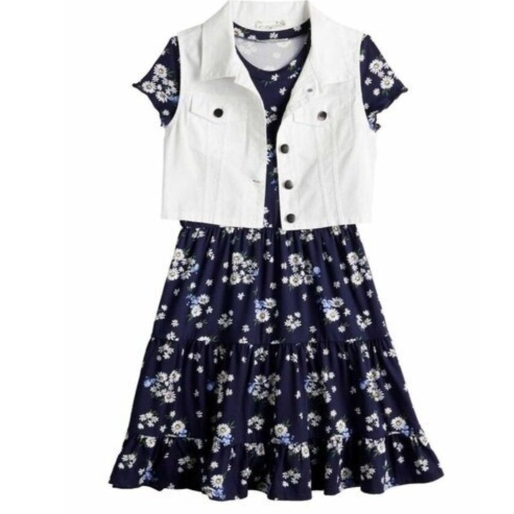 Knit Works Big Girls Short Sleeve 2-pc. Dress‎ Set Size 7